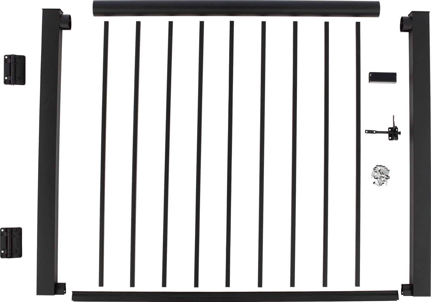 Railing 42" Tall - 48" Wide - Aluminum Gate Kit - Powdercoated Black (per 4 feet)