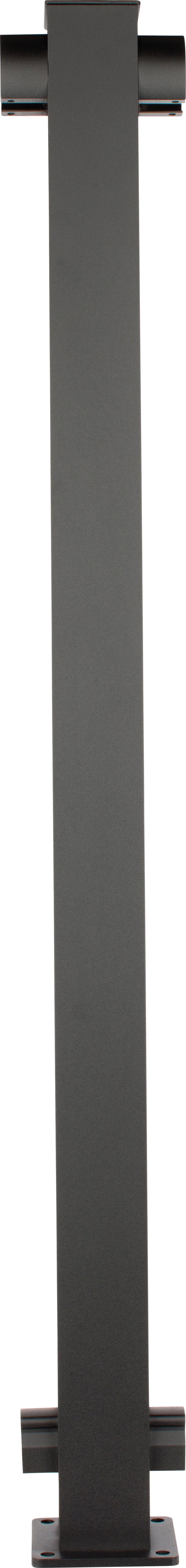Railing 42" Tall - 2" Aluminum Top Mount In-Line Post Kit - Powdercoated Black (per each)