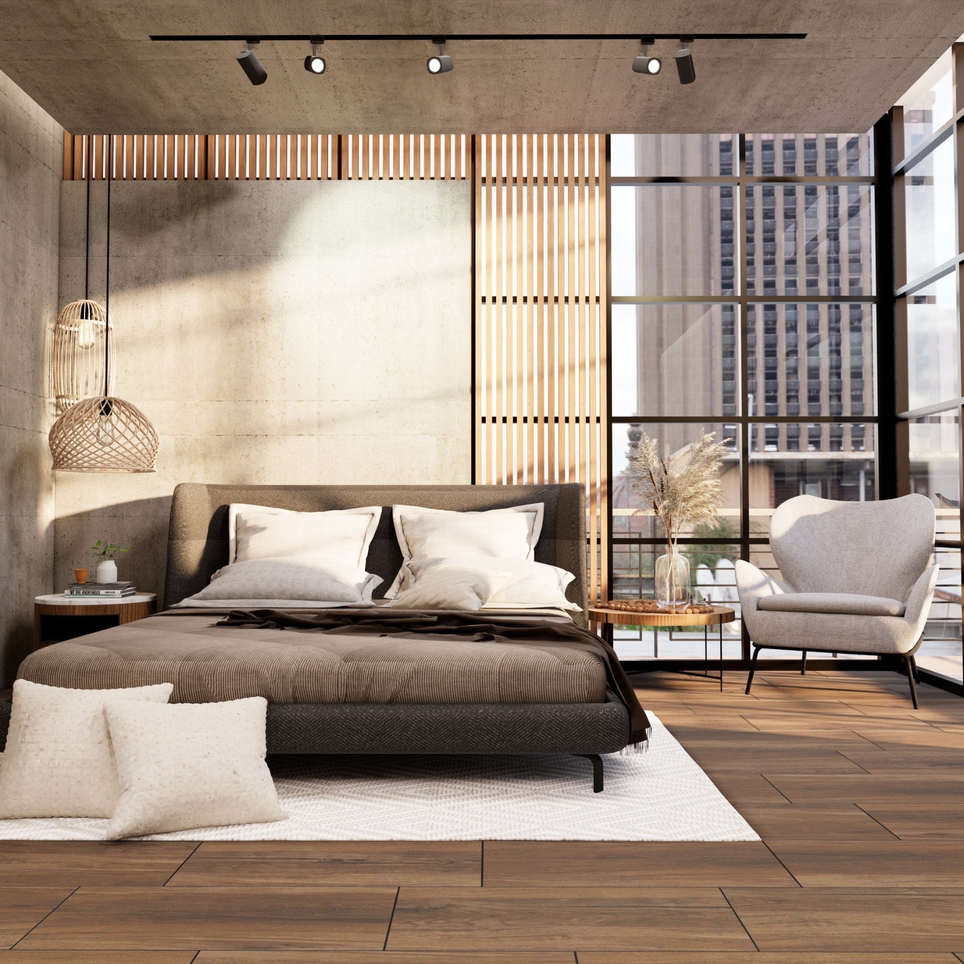 Pre-assembled American Walnut Rainier tiles for indoor and outdoor flooring