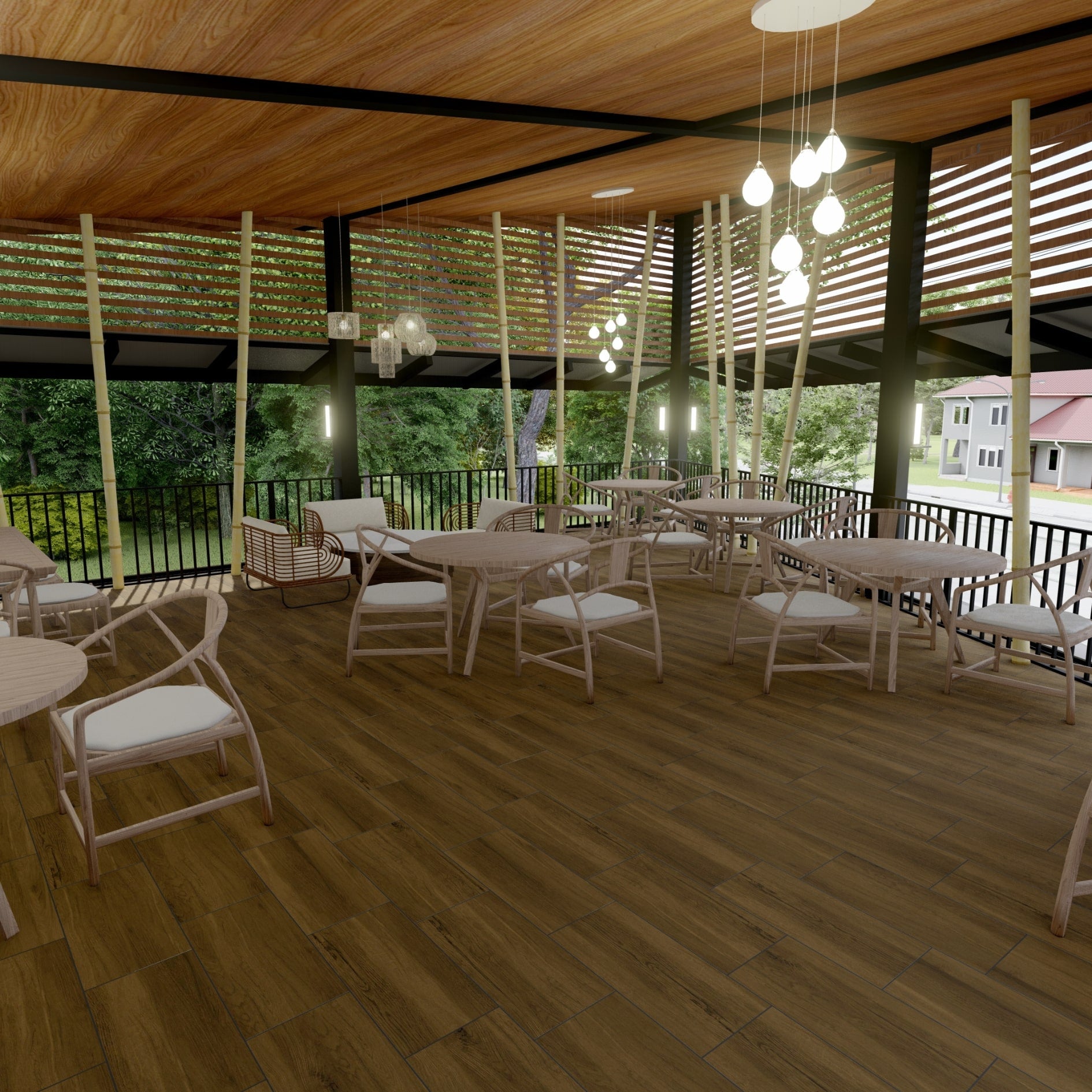 Rainier American Walnut flooring blocks with classic wood-inspired color