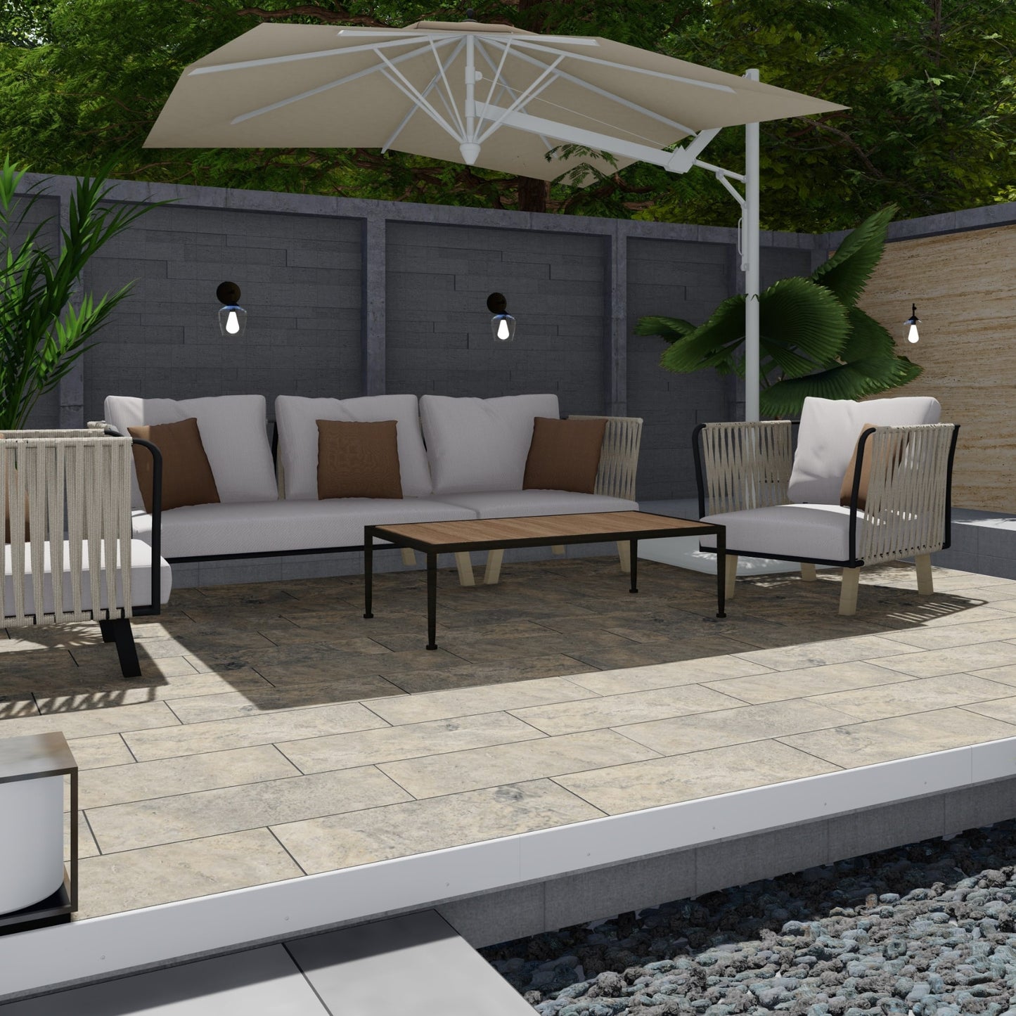 Rainier Flat Blocks on concrete rooftop flooring