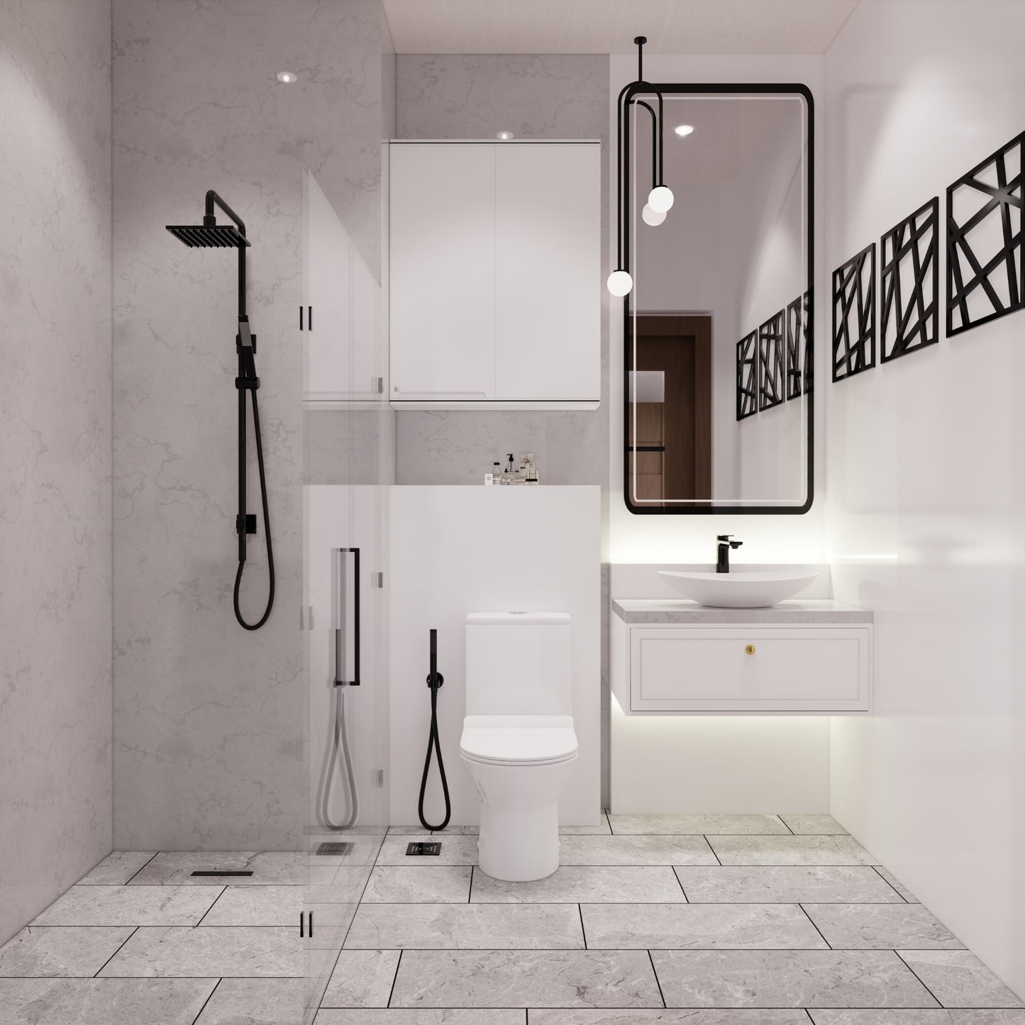 Pre-assembled Sierra Grey Rainier tiles inspired by weathered mountain cliffs