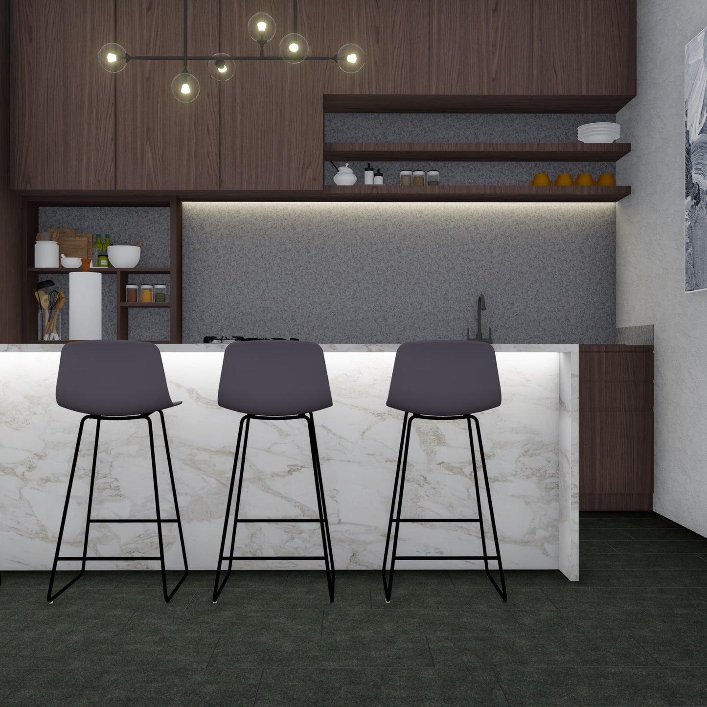 Rainier Flat Blocks flexible flooring on indoor tile surface