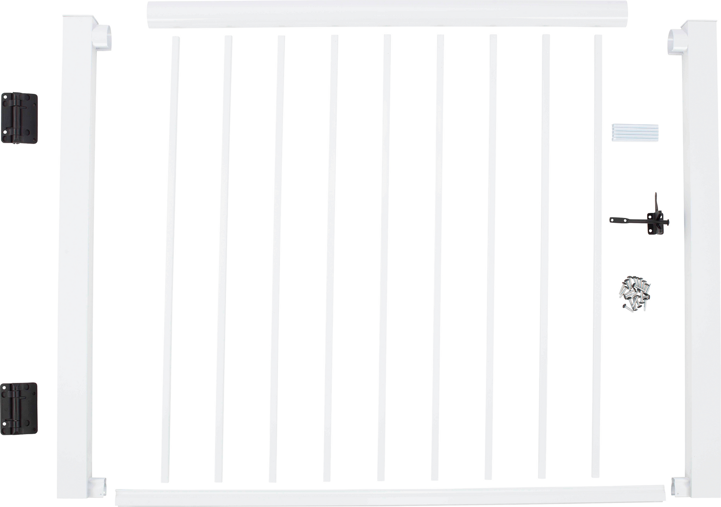 Railing 36" Tall - 48" Wide - Aluminum Gate Kit - Powdercoated White (per 4 feet)