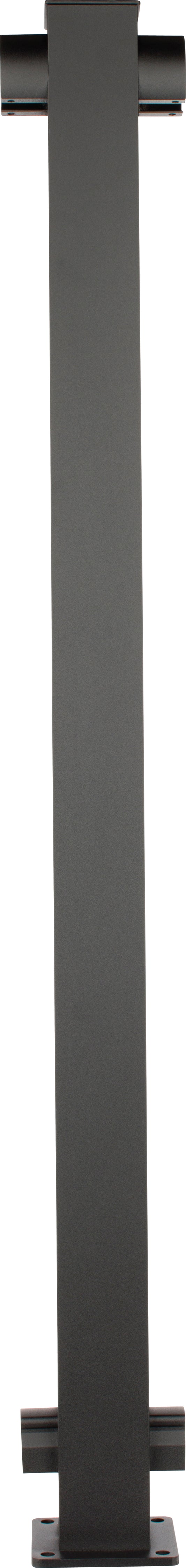 Railing 42" Tall - 2" Aluminum Top Mount In-Line Post Kit - Powdercoated Black (per each)