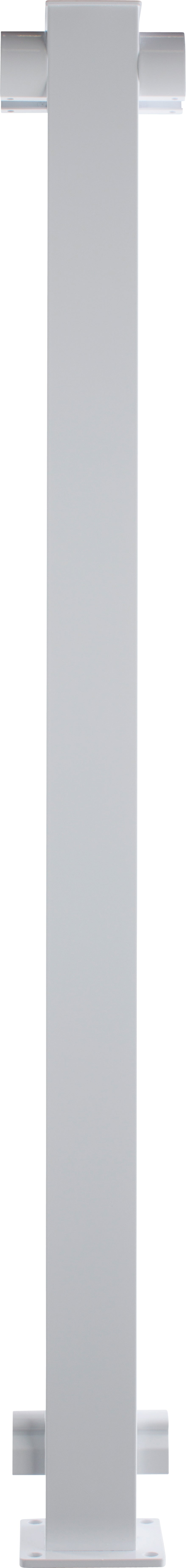 Railing 42" Tall - 2" Aluminum Top Mount In-Line Post Kit - Powdercoated White (per each)