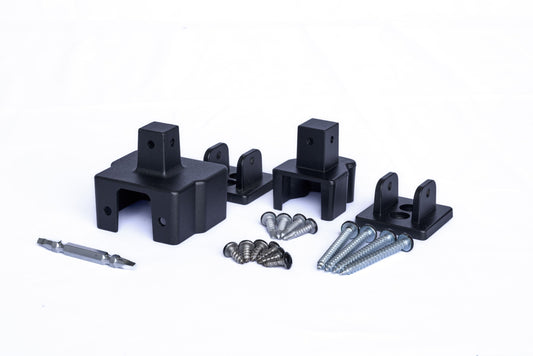 Railing Universal Height - Square Profile Handrail Angle/Stair Bracket Kit - Black (per each)