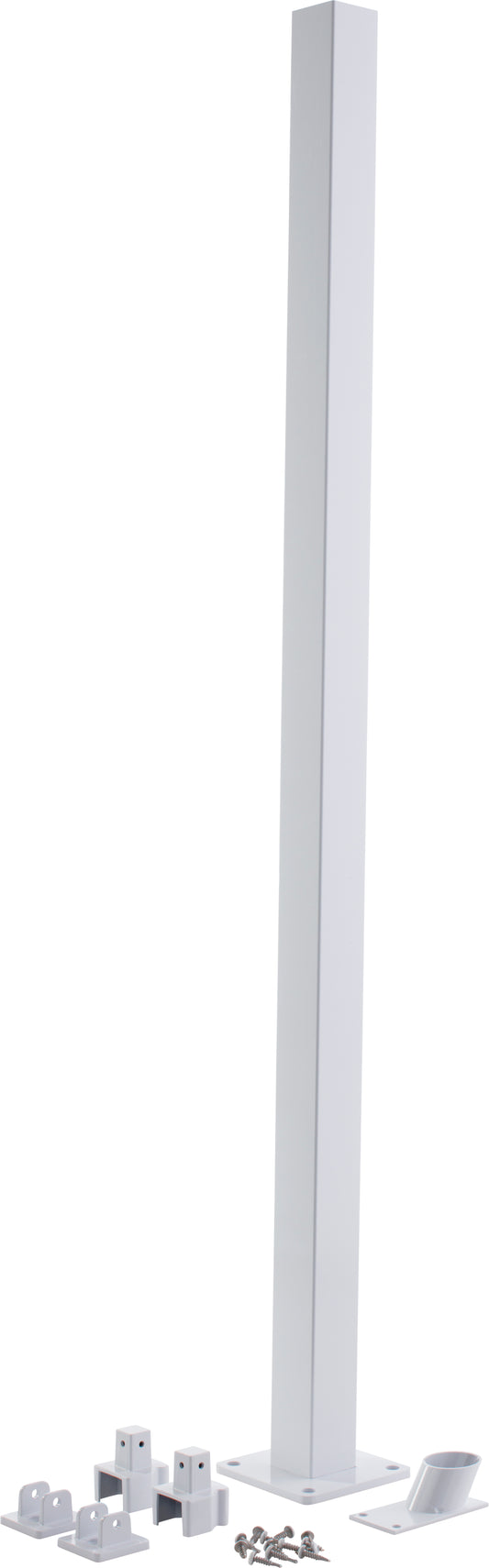 Railing 36" Tall - 2" Aluminum Top Mount In-Line STAIR Post Kit - Powdercoated White (per each)